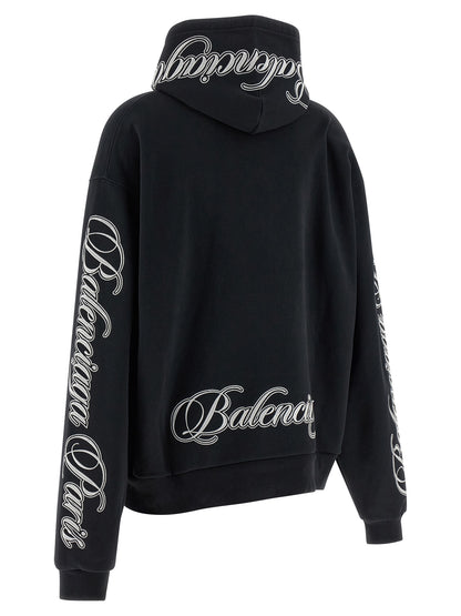 Sweat à capuche Balenciaga en coton noir