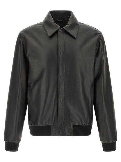 Chaqueta de piel de cordero negra de Fendi