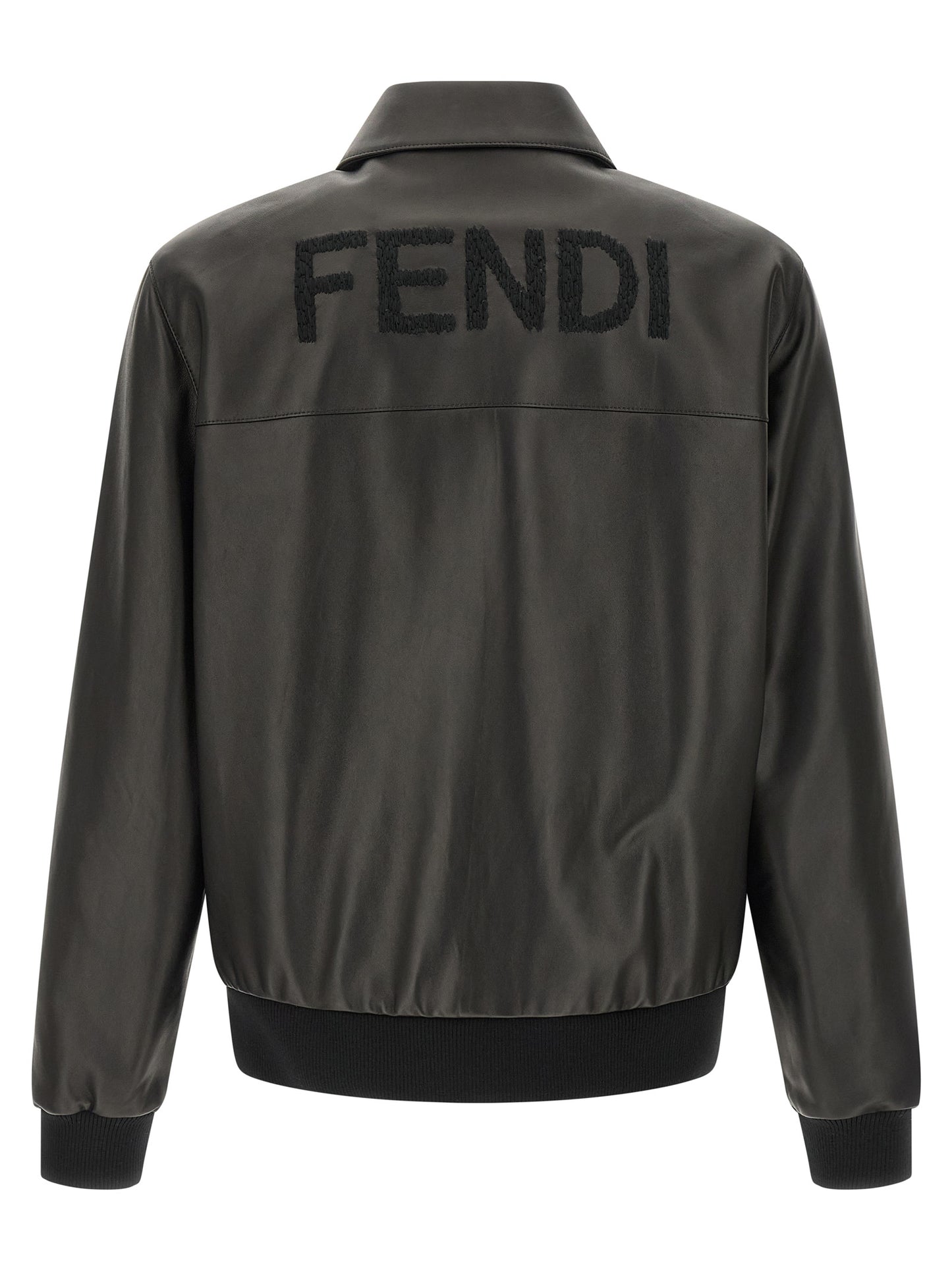Chaqueta de piel de cordero negra de Fendi