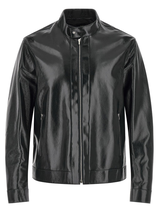 Chaqueta de cuero Fendi de piel de cordero azul