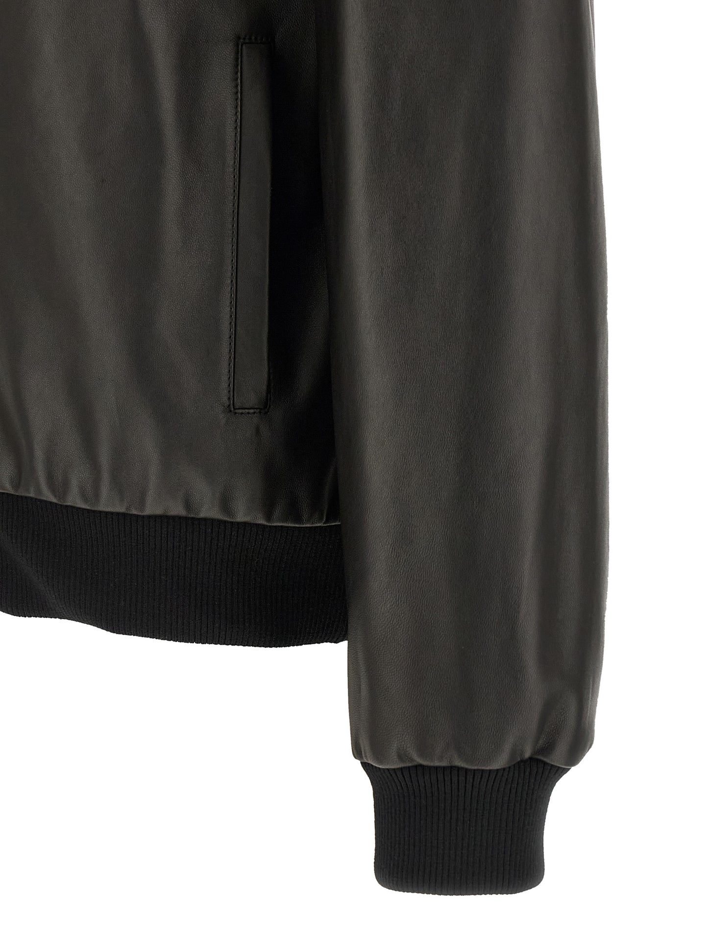 Chaqueta de piel de cordero negra de Fendi