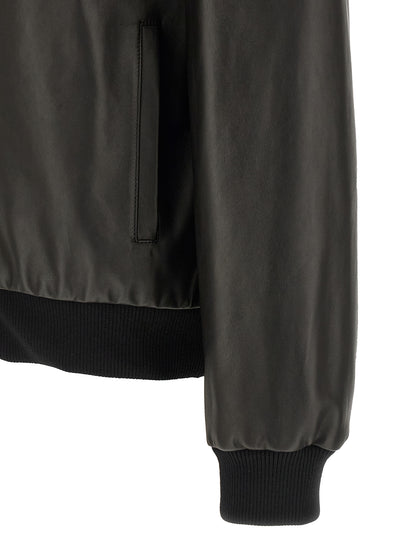 Chaqueta de piel de cordero negra de Fendi