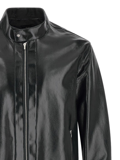 Chaqueta de cuero Fendi de piel de cordero azul