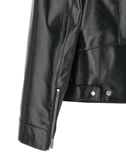 Chaqueta de cuero Fendi de piel de cordero azul