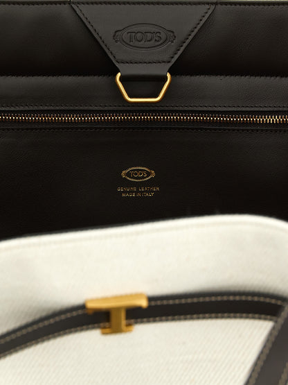 Bolso tote de lino multicolor Tod's