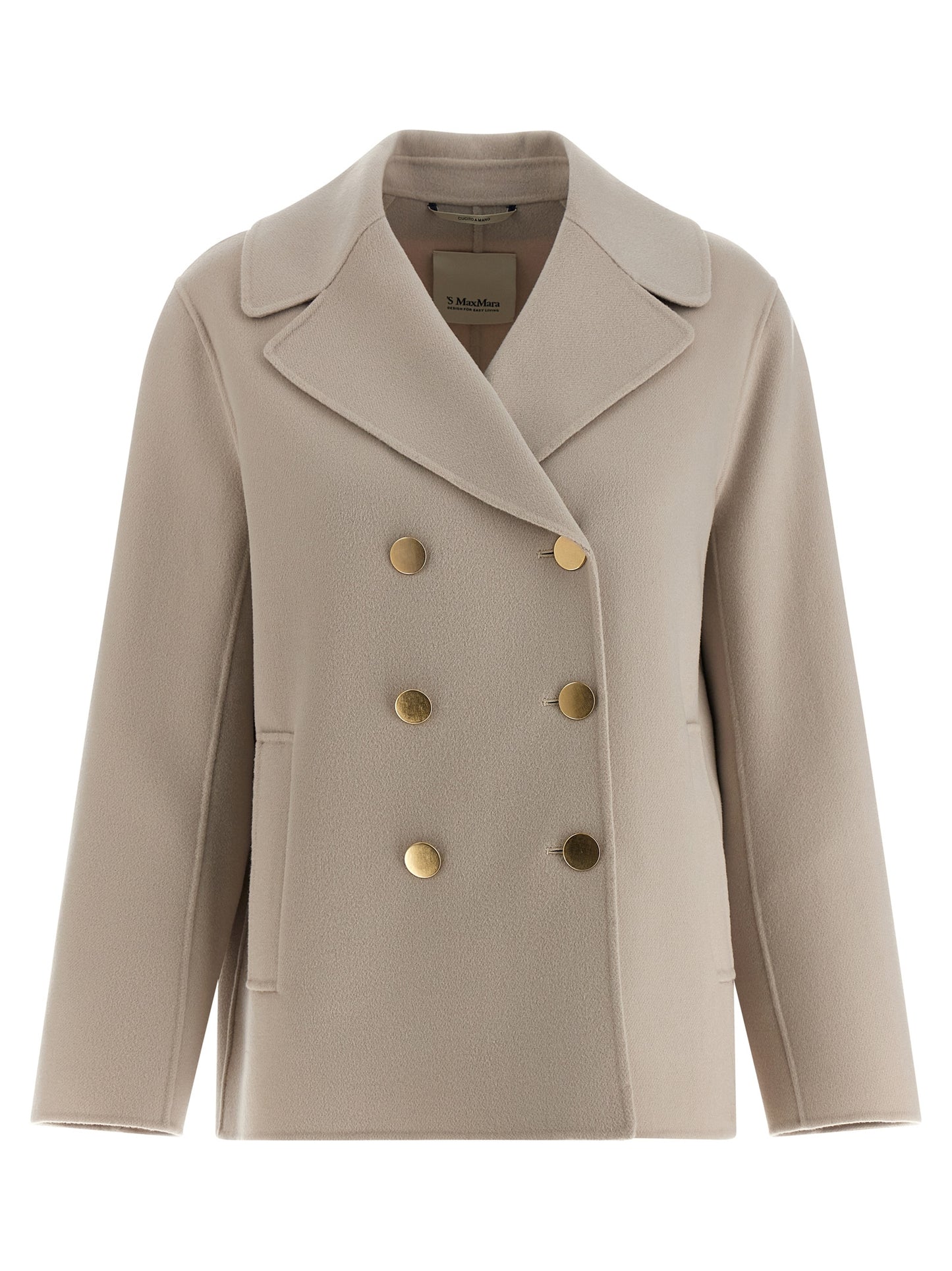 Chaqueta motera 'S Max Mara de lana virgen beige