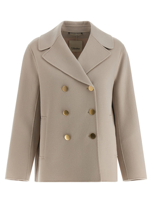 Chaqueta motera 'S Max Mara de lana virgen beige