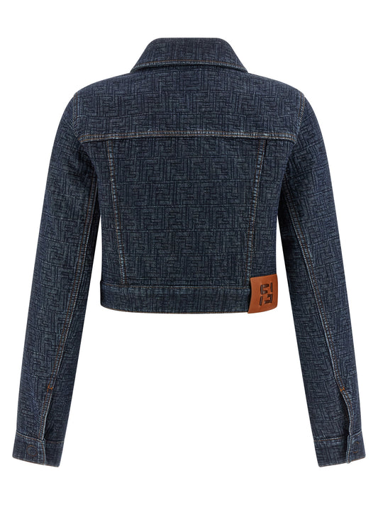 Chaqueta de mezclilla Fendi de algodón azul