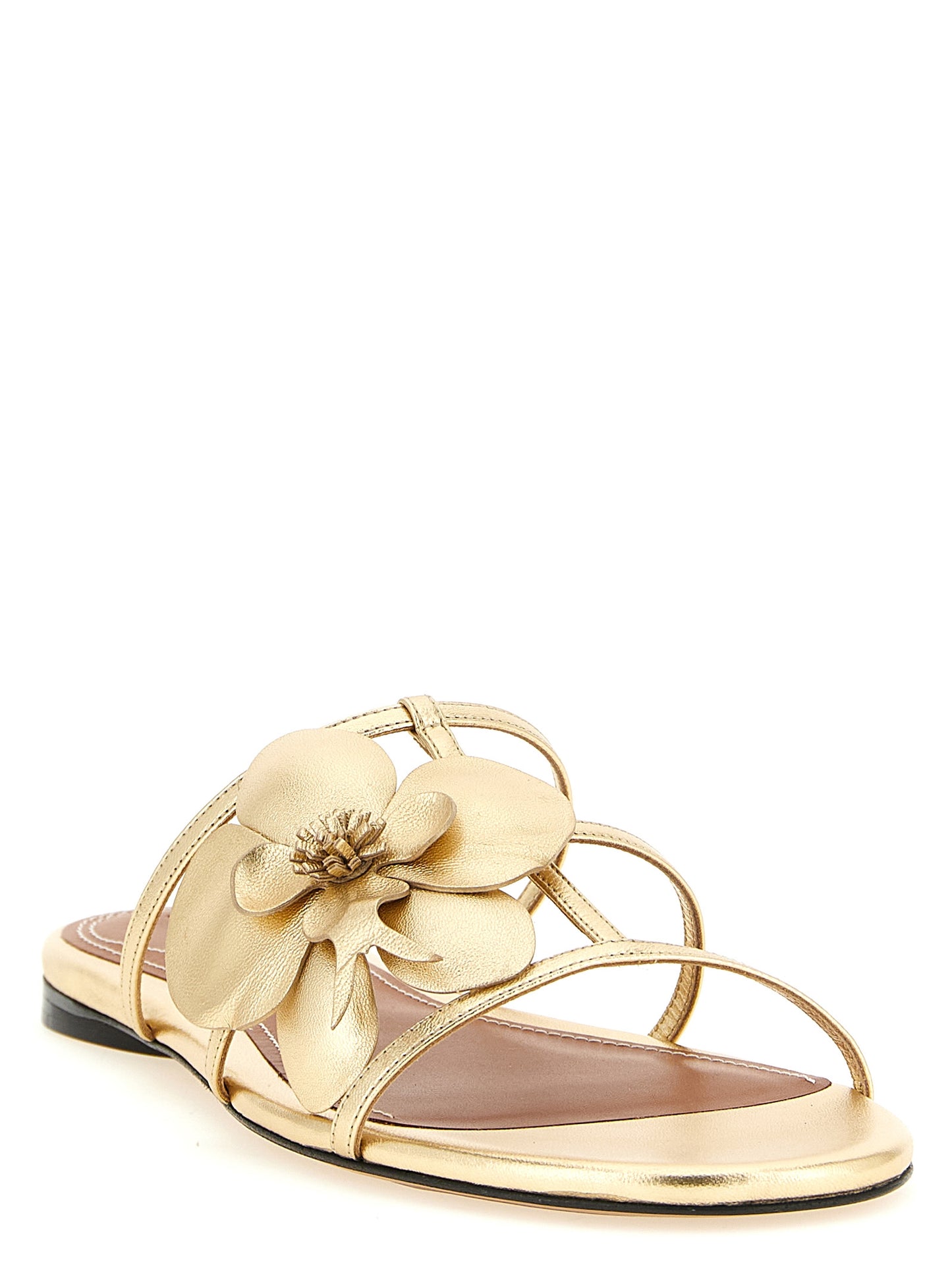 Sandalias de cuero dorado Zimmermann