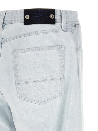 Jean droit Stone Island en coton bleu