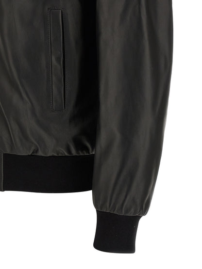 Chaqueta Philipp Plein de piel de cordero negra