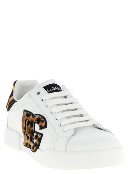 Baskets basses Dolce & Gabbana en cuir de veau marron