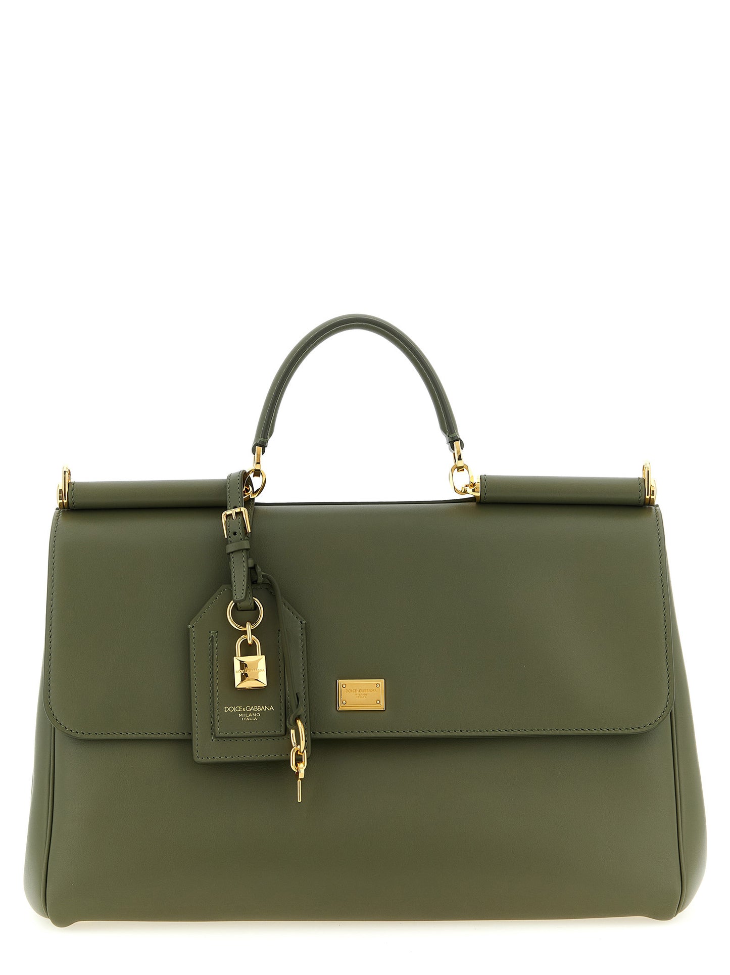 Bolso de mano Dolce & Gabbana de piel de becerro bicolor
