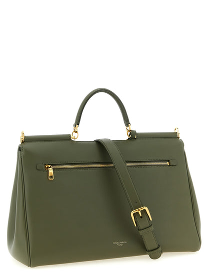 Bolso de mano Dolce & Gabbana de piel de becerro bicolor