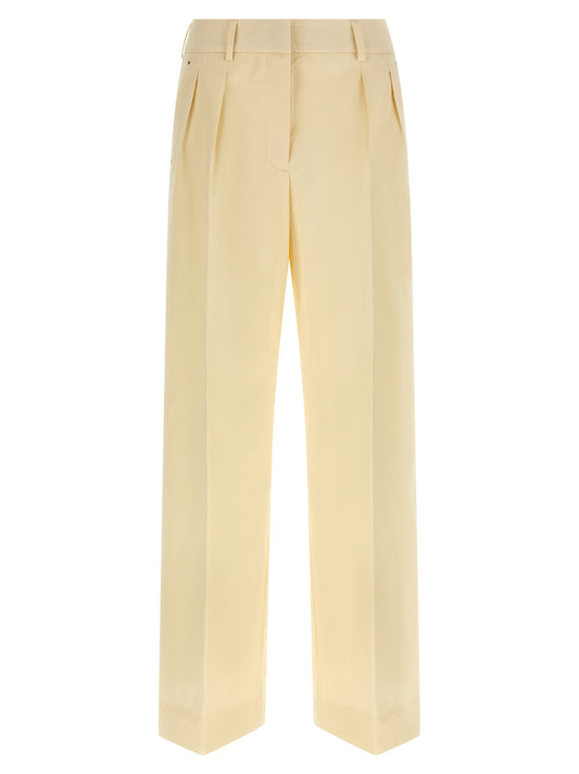 Pantalones de vestir Moncler de algodón color beige