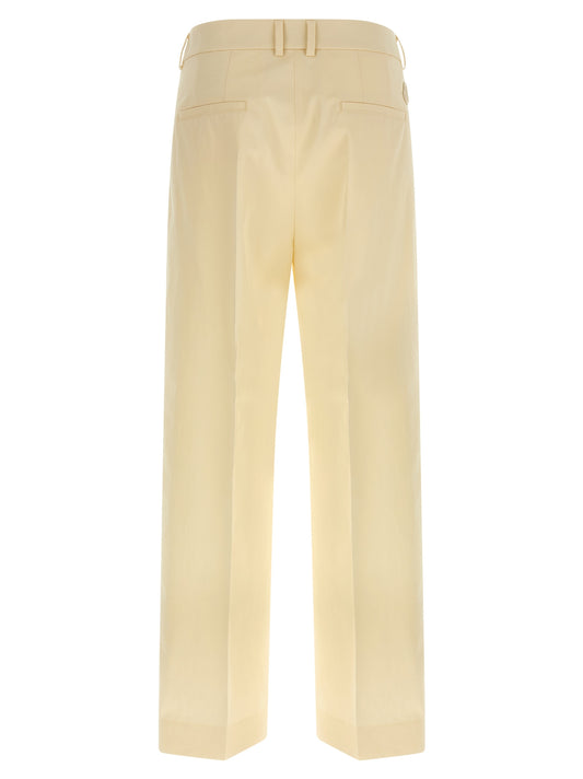 Pantalones de vestir Moncler de algodón color beige