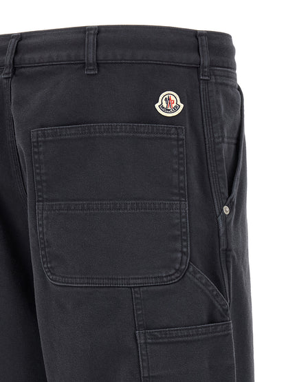 Moncler Blue Cotton Cargo Pants