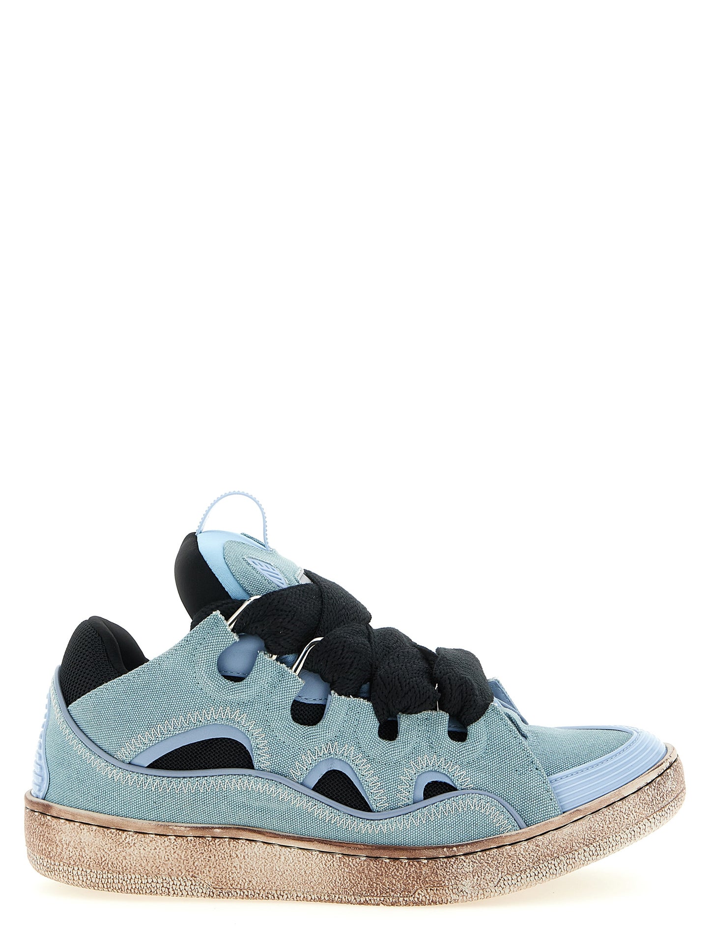 Lanvin Baskets en coton bleu modèle Curb