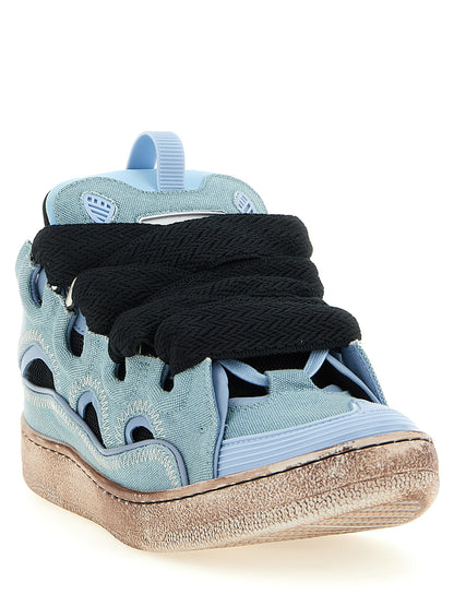 Lanvin Baskets en coton bleu modèle Curb