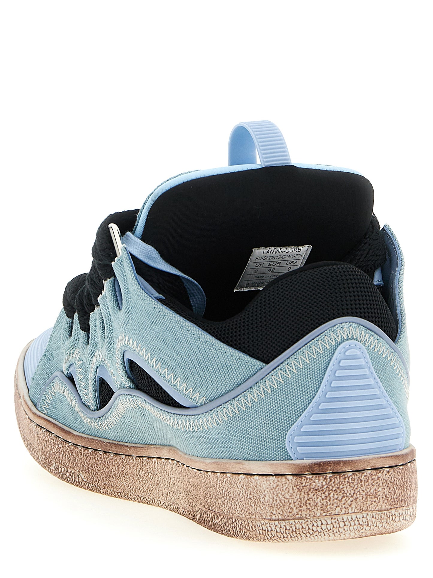 Lanvin Baskets en coton bleu modèle Curb