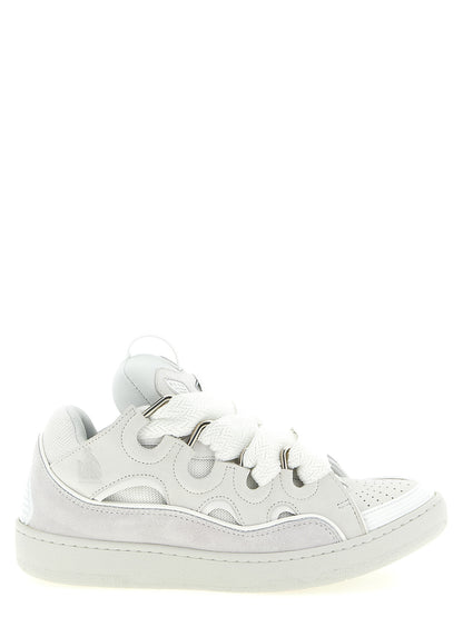 Zapatillas Gruesas de Piel de Becerro Blanca Lanvin