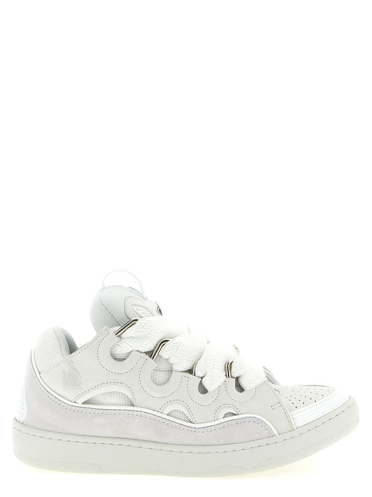 Zapatillas Gruesas de Piel de Becerro Blanca Lanvin