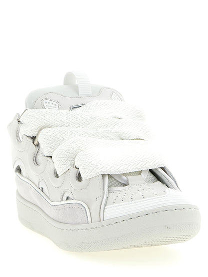 Zapatillas Gruesas de Piel de Becerro Blanca Lanvin