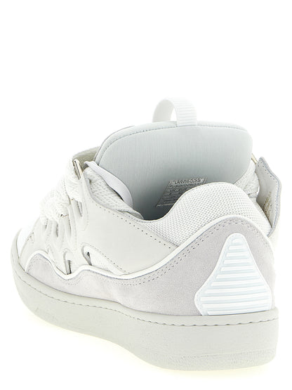 Zapatillas Gruesas de Piel de Becerro Blanca Lanvin