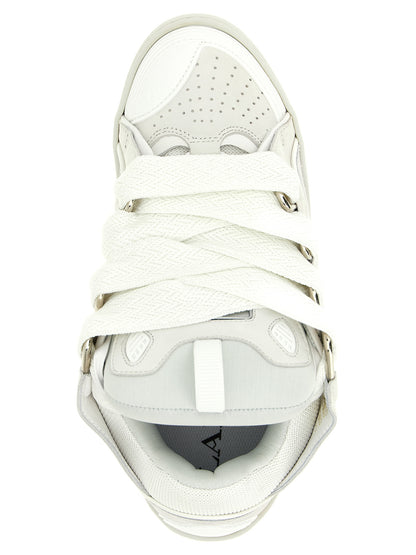 Zapatillas Gruesas de Piel de Becerro Blanca Lanvin