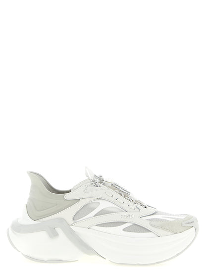 Fendi Grey Calfskin Sneakers
