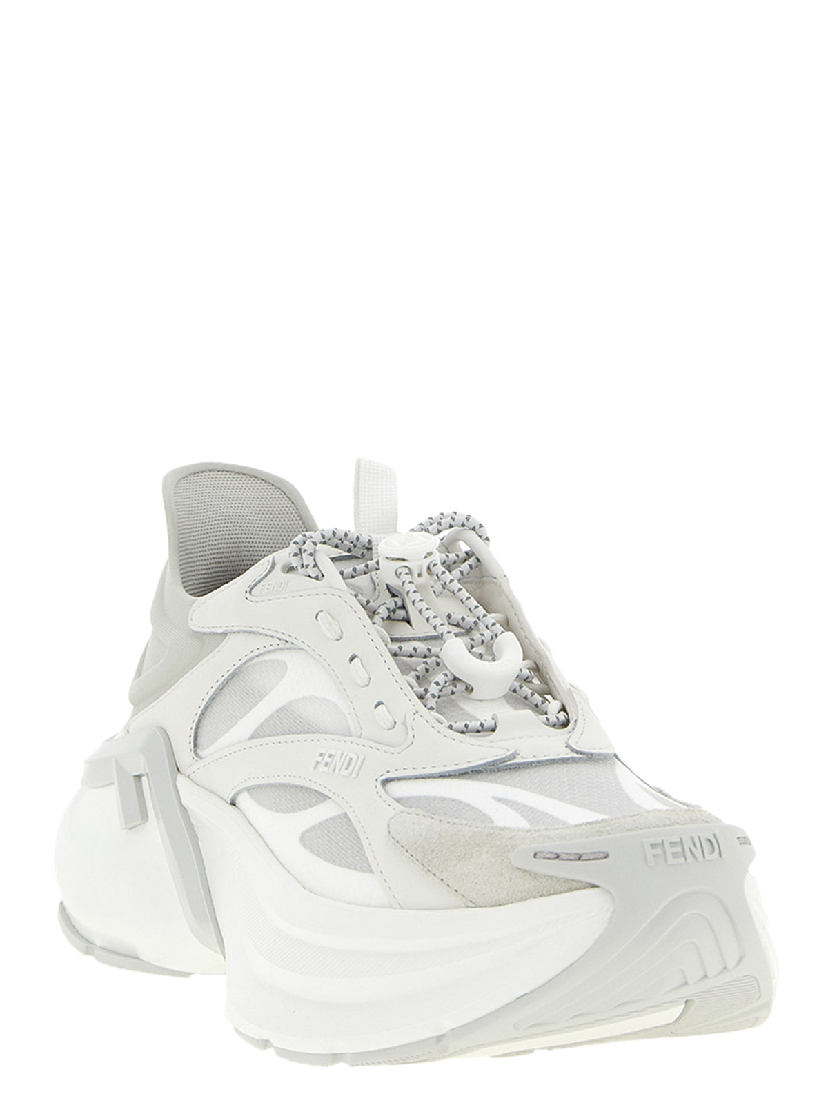 Fendi Grey Calfskin Sneakers