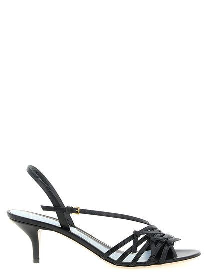 Valentino Garavani Nodine Black Calfskin Stiletto Heel Sandals