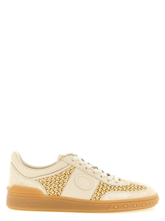 Zapatillas bajas Valentino Garavani de piel de becerro beige