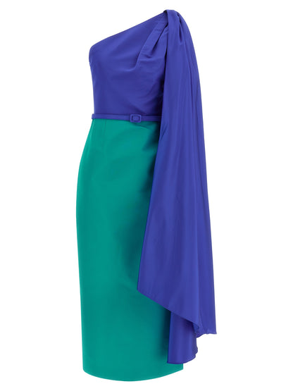 Vestido midi de seda multicolor Carolina Herrera
