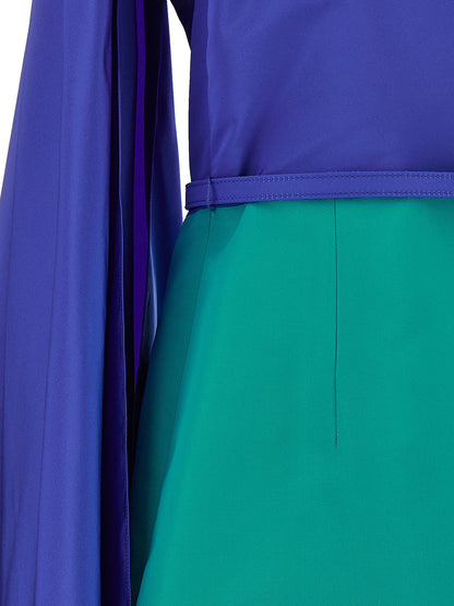 Vestido midi de seda multicolor Carolina Herrera