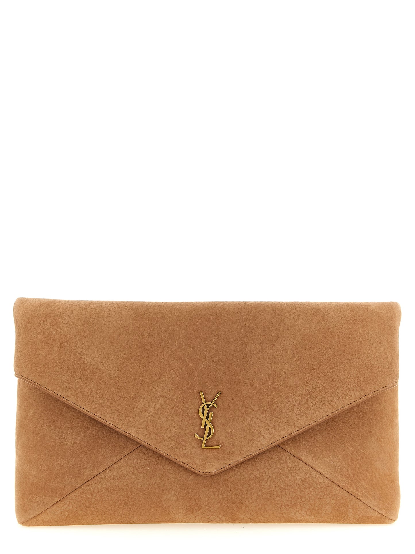 Bolso de mano Saint Laurent de cuero de cordero marrón