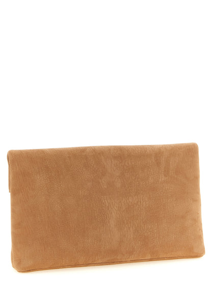 Bolso de mano Saint Laurent de cuero de cordero marrón