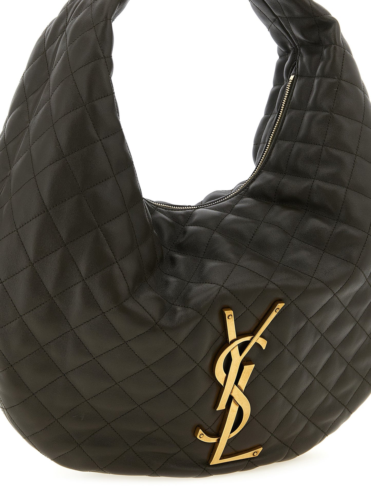 Bolso de hombro Saint Laurent de piel de cordero marrón