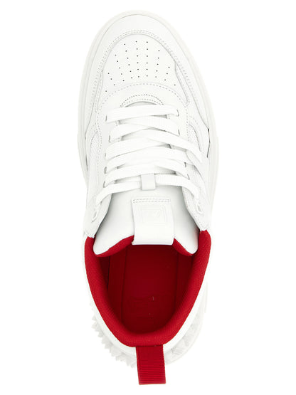 Christian Louboutin Baskets Blanches en Cuir de Veau