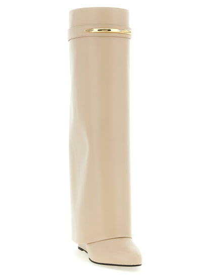 Bottes Givenchy cuissardes en veau beige