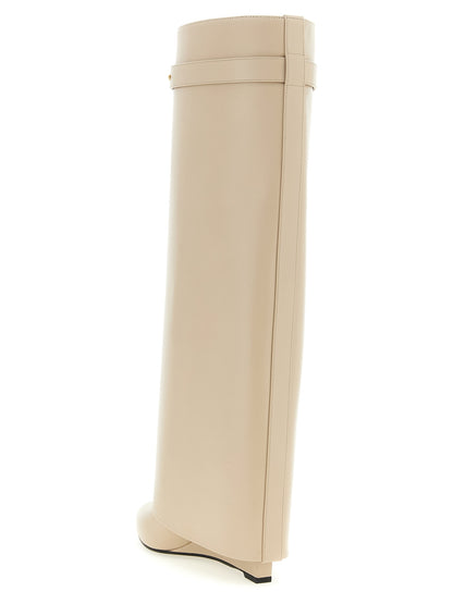 Bottes Givenchy cuissardes en veau beige