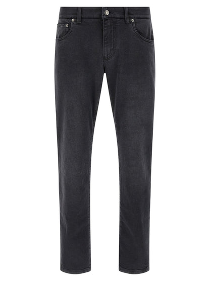 Dolce & Gabbana Black Cotton Straight-Leg Jeans