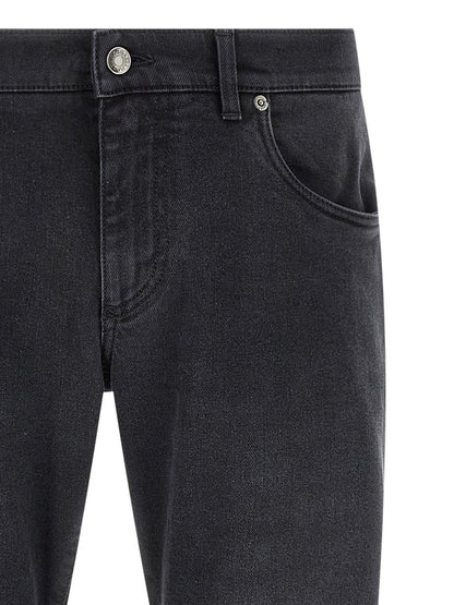 Dolce & Gabbana Black Cotton Straight-Leg Jeans