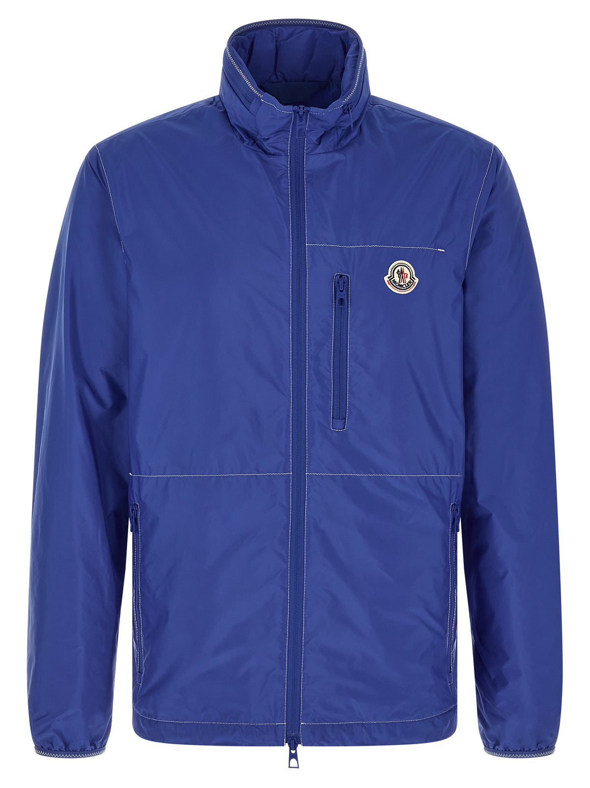 Blouson Moncler Arrakis en polyamide bleu avec finition déperlante