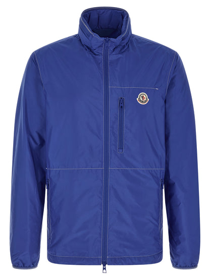 Blouson Moncler Arrakis en polyamide bleu avec finition déperlante