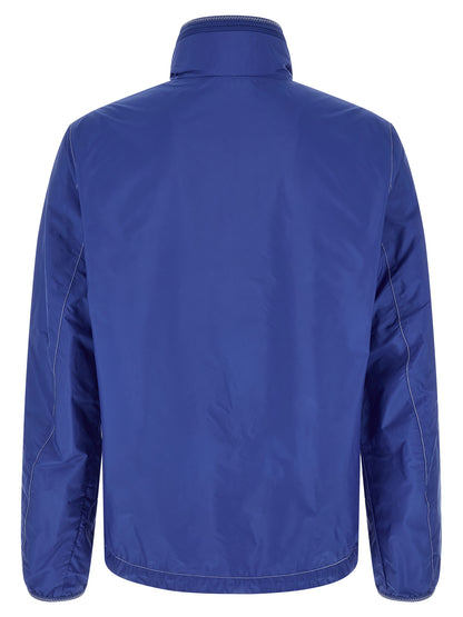 Blouson Moncler Arrakis en polyamide bleu avec finition déperlante