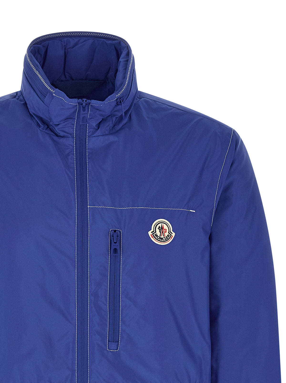 Blouson Moncler Arrakis en polyamide bleu avec finition déperlante