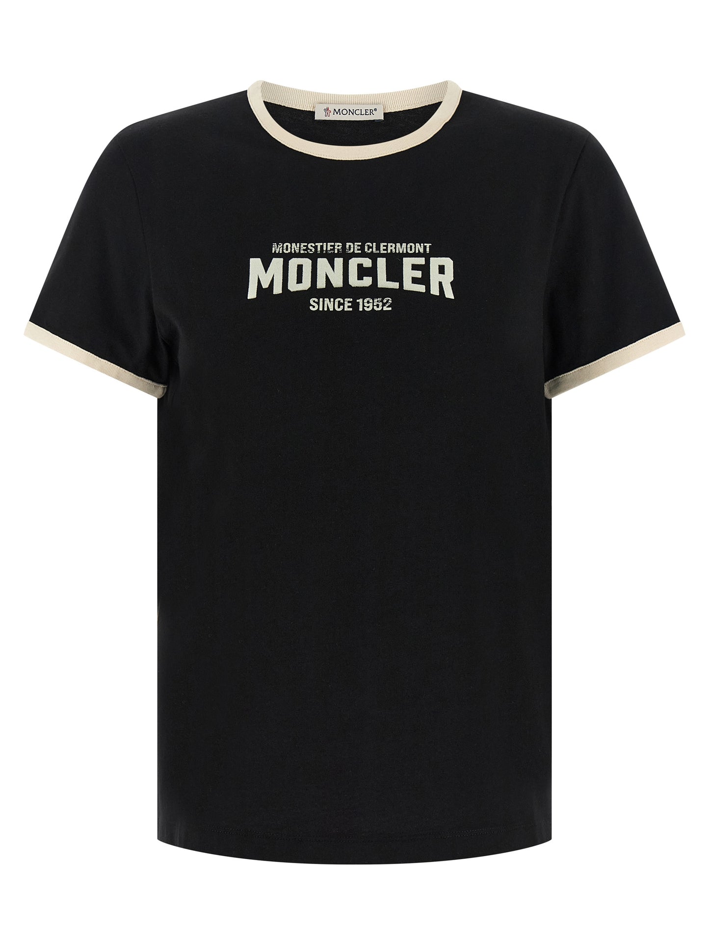 T-shirt Moncler en coton noir avec motif classique