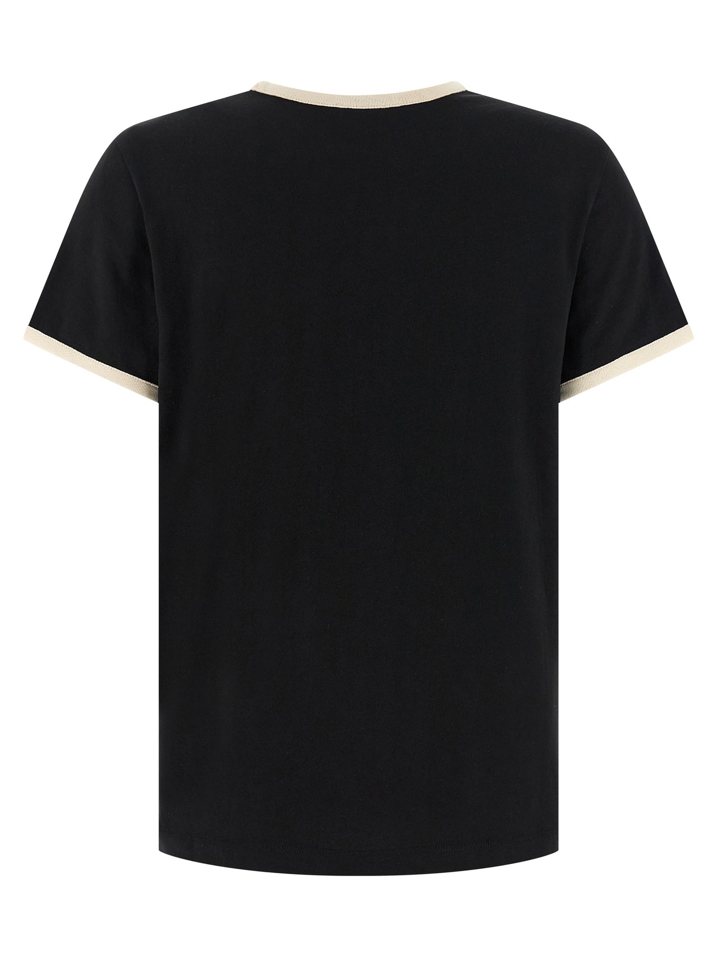 T-shirt Moncler en coton noir avec motif classique