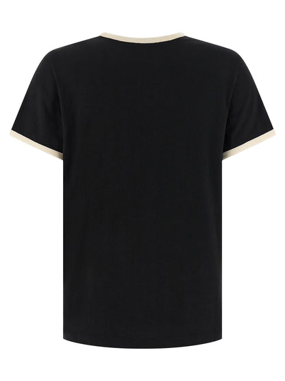 T-shirt Moncler en coton noir avec motif classique